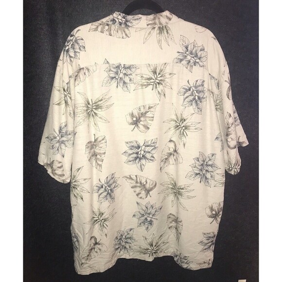 Batik Bay 100% Silk Hawaiian Tropical Shirt Button Up XXL Men's Short Sleeve Tan - Picture 4 of 8